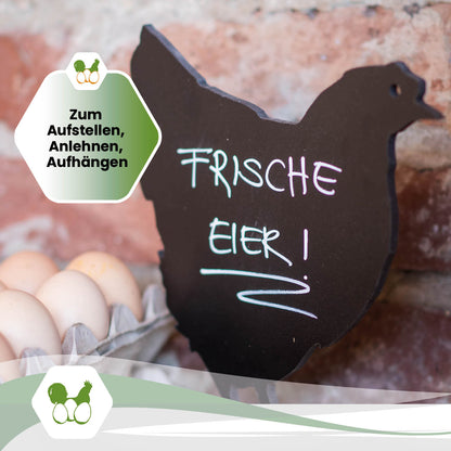 Große Kreidetafel Huhn ca. 60 x 55 cm - Hühnertafel für den Hofladen