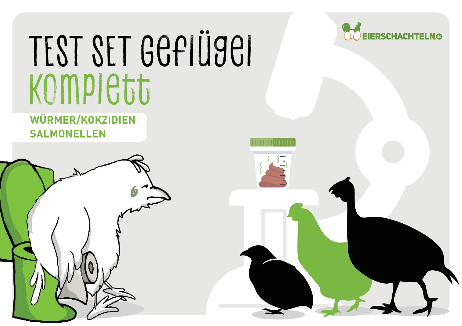 Stall-Check / Test auf Salmonellen, Kokzidien und Würmer  – Komplett Set