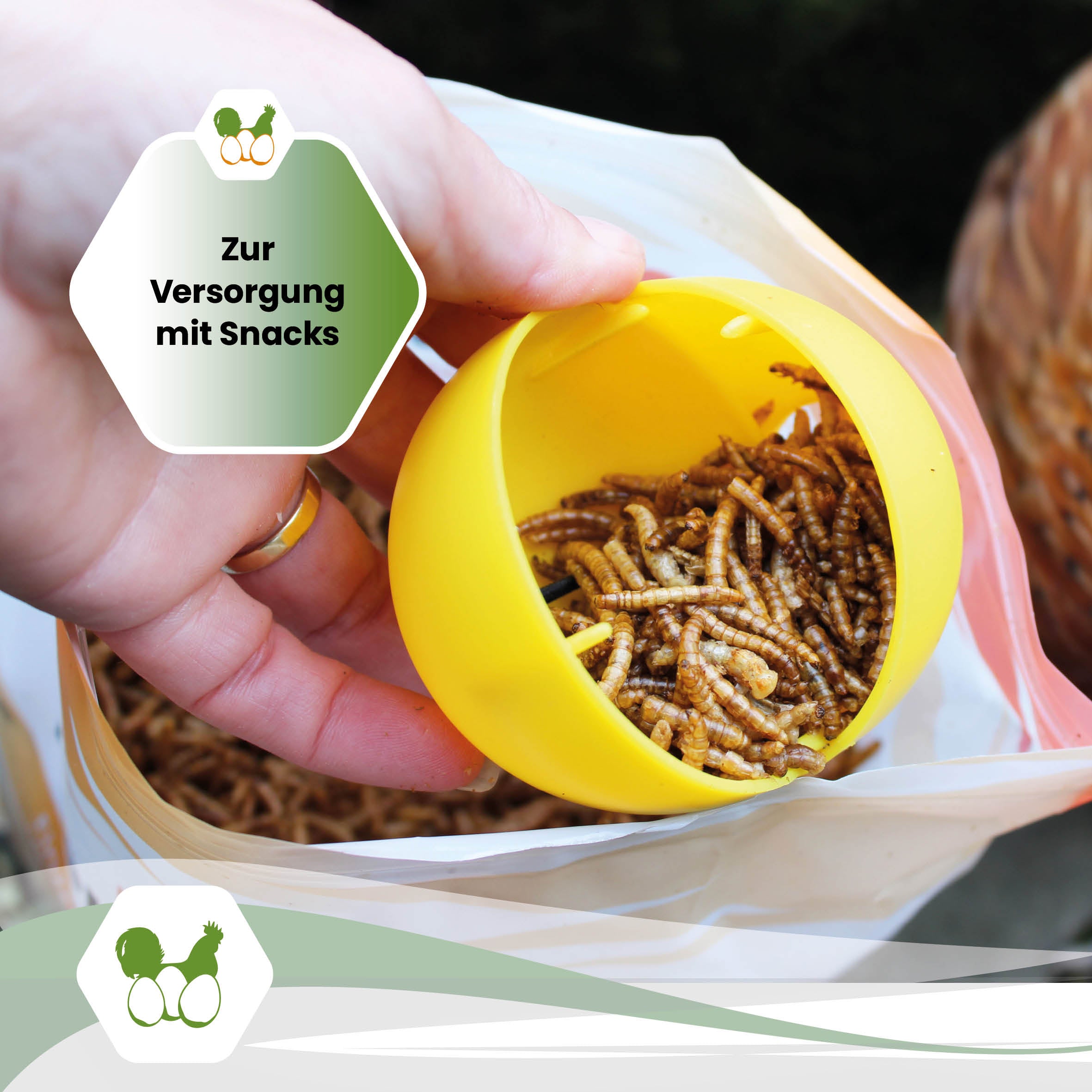 Snackball für Hühner und Puten – Futterball / Beschäftigungsspielzeug