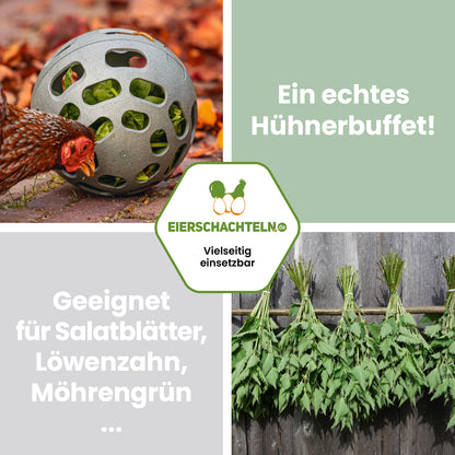 Snackball Beeztees "Ein echtes Hühnerbuffet! Geeignet für Salatblätter, Löwenzahn, Möhrengrün"
