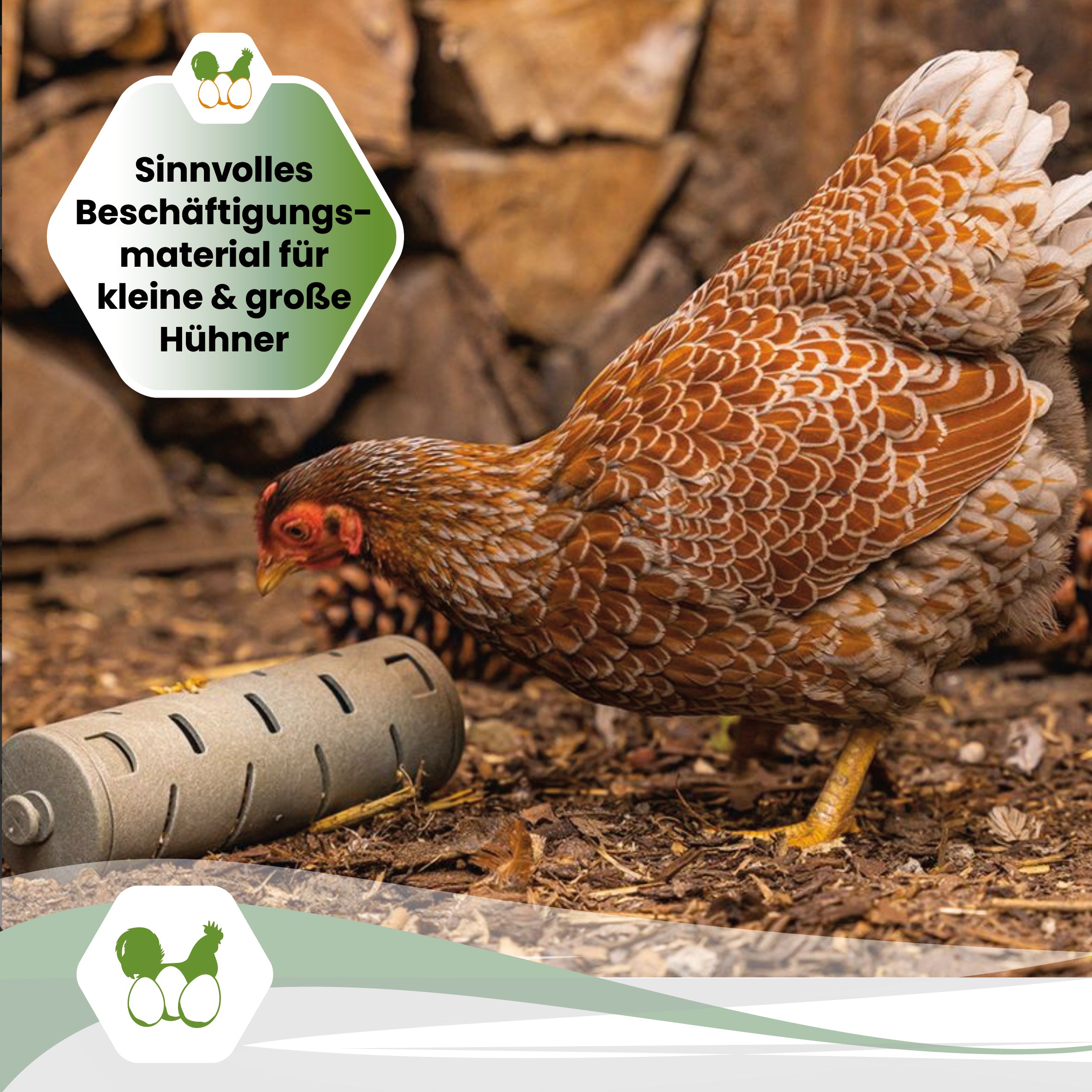 Snackroller Beeztees eco friendly, Ø 6,5 cm "Sinnvolles Beschäftigung-material für kleine &amp; große Hühner"