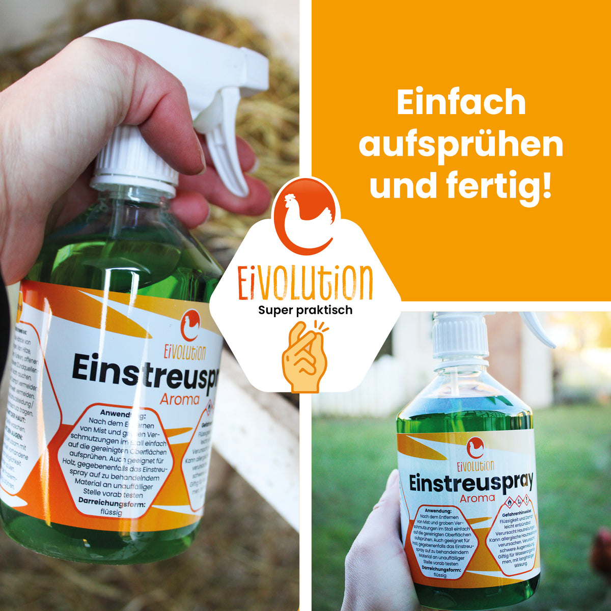 Einstreuspray "Einfach aufsprühen und fertig!"
