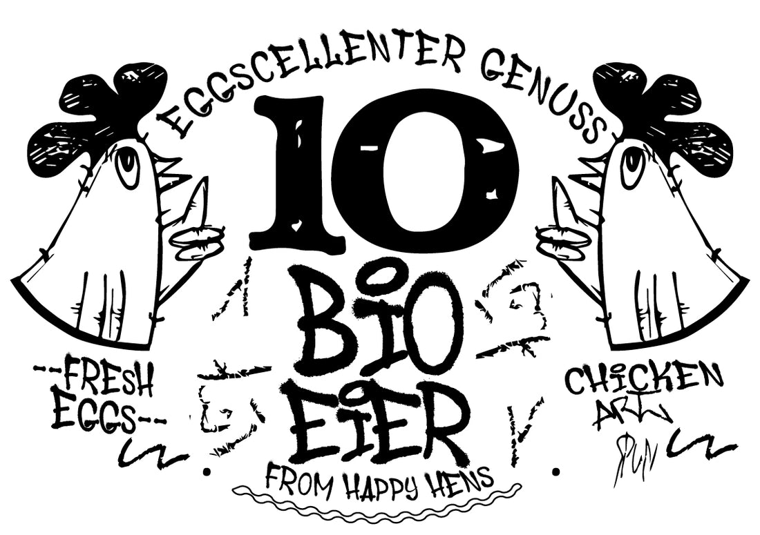 Eierschachtel-Stempel Streetart 10 Frische Bio-Eier