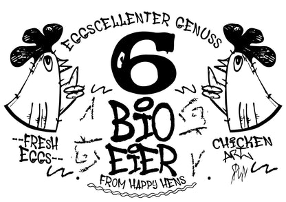 Eierschachtel-Stempel Streetart 6 Frische Bio-Eier