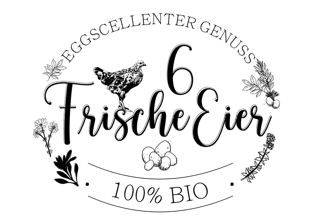 Eierschachtel-Stempel 6 Frische Eier 100 % Bio