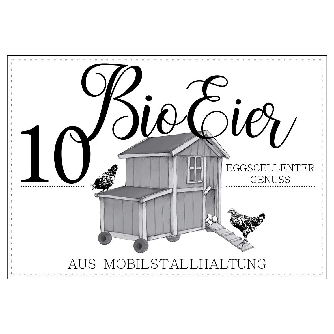 Eierschachtel-Stempel 10 Bio-Eier aus Mobilstallhaltung