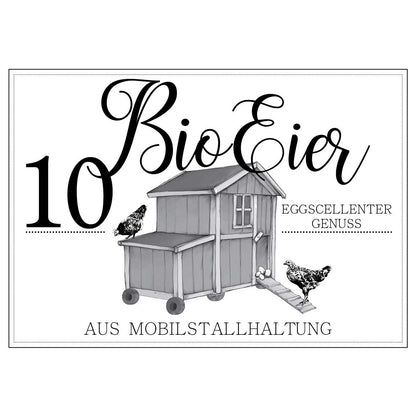 Eierschachtel-Stempel 10 Bio-Eier aus Mobilstallhaltung