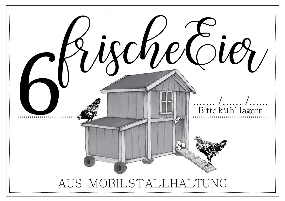 Eierschachtel-Stempel 6 Mobilstallhaltung
