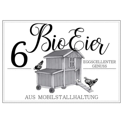 Eierschachtel-Stempel 6 Bio-Eier aus Mobilstallhaltung