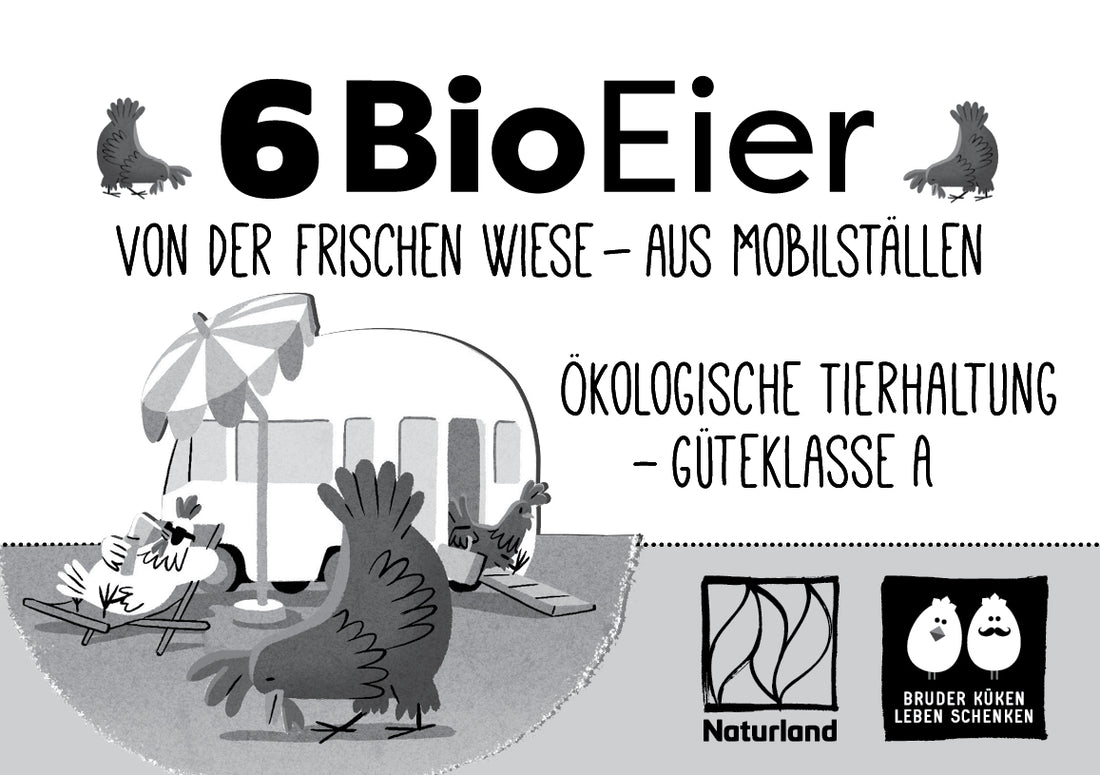 Eierschachtel-Stempel Naturland 10 bzw. 6 Bio-Eier aus dem Mobilstall