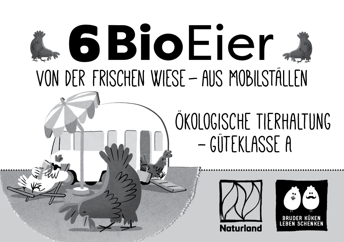 Eierschachtel-Stempel Naturland 10 bzw. 6 Bio-Eier aus dem Mobilstall