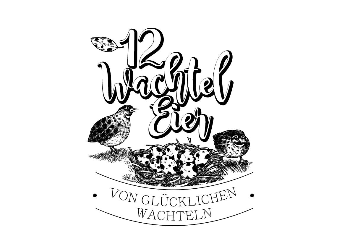Eierschachtel-Stempel "Von glücklichen Wachteln" 12 Wachteleier