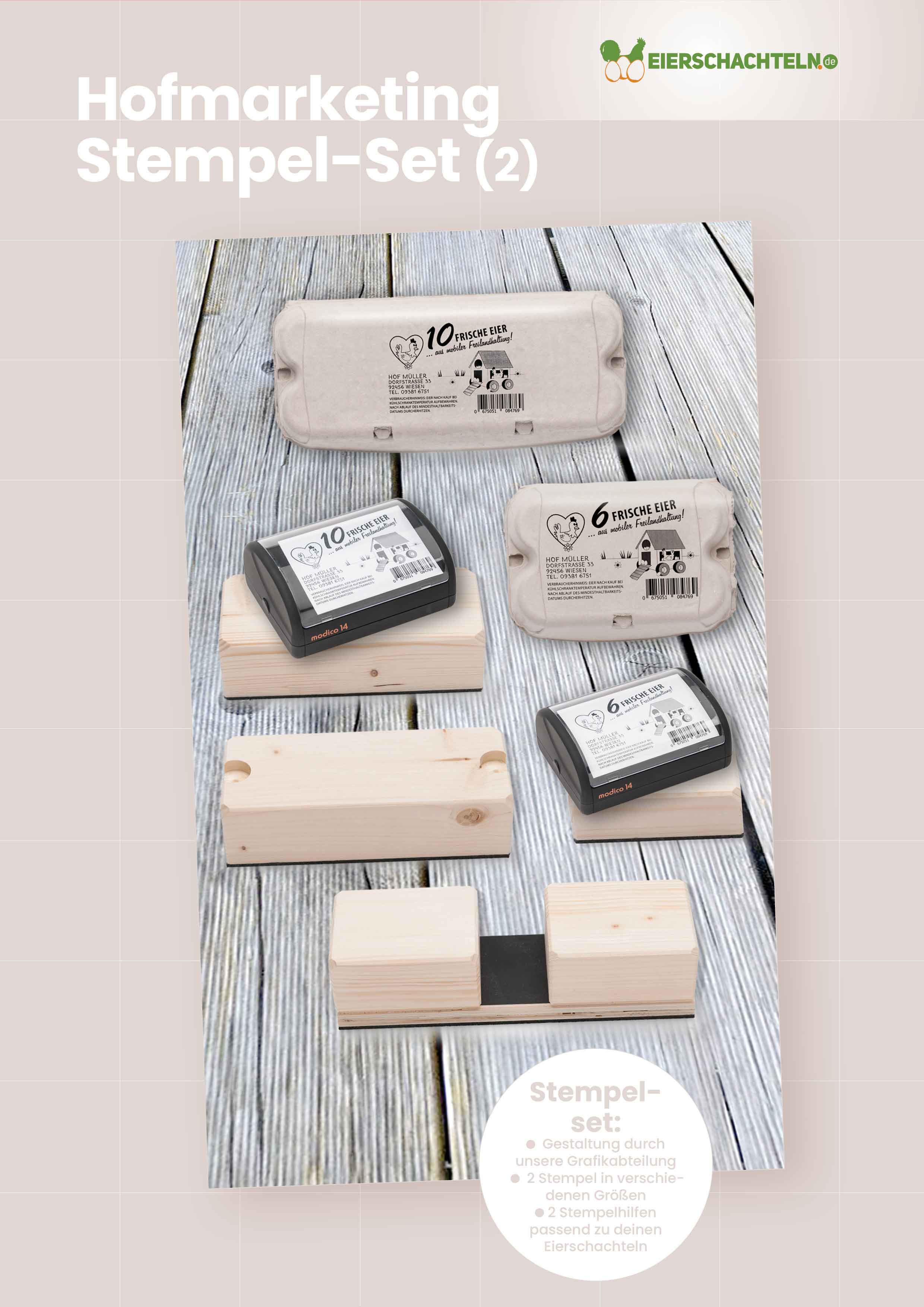 Eierschachtel-Stempel Grundausstattung - Komplettset für 2 Stempel