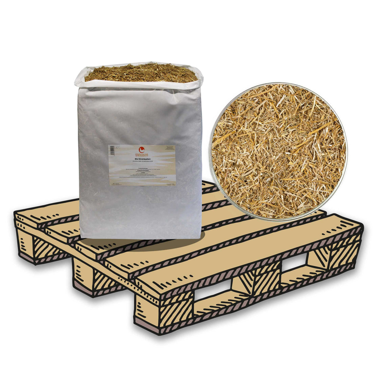 Bio-Strohballen 13 kg Palette