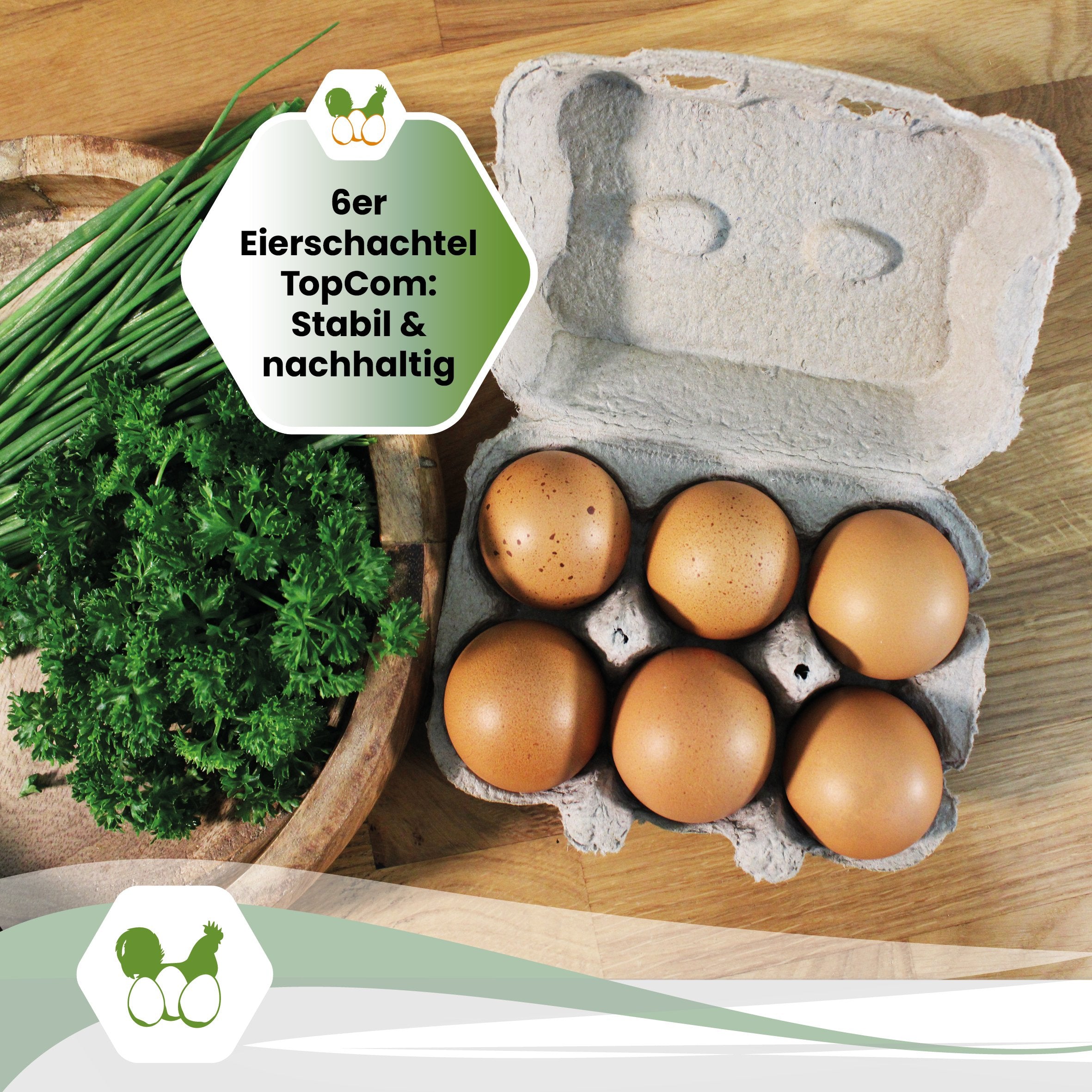 6er Eierschachtel TopCom neutral "6er Eierschachteln TopCom: Stabil &amp; nachhaltig" 