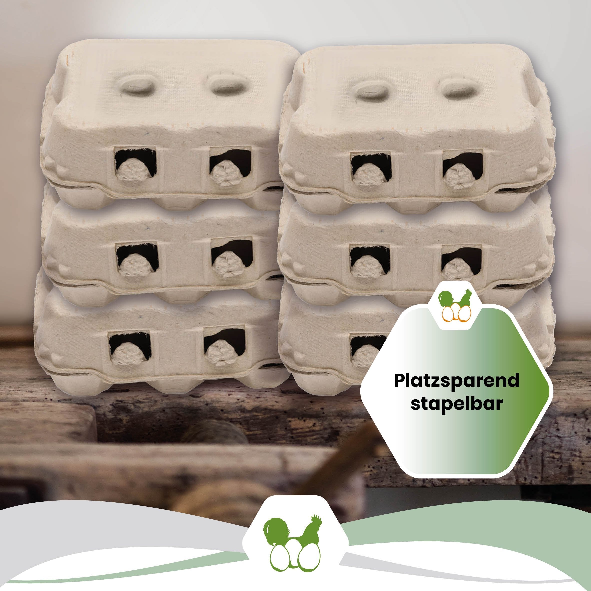 6er Eierschachtel TopCom neutral "Platzsparend stapelbar" 