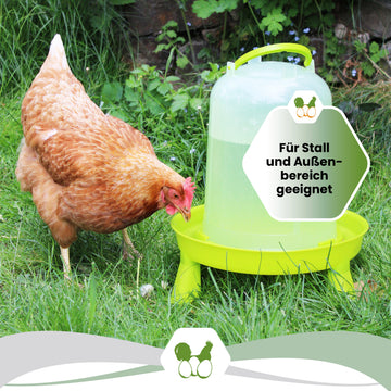 Geflügeltränke Aus Recycling-Kunststoff – Mit Füßen & Aufhängung, 1,5–10 L, Made In Europe – Für Hühner & Wachteln