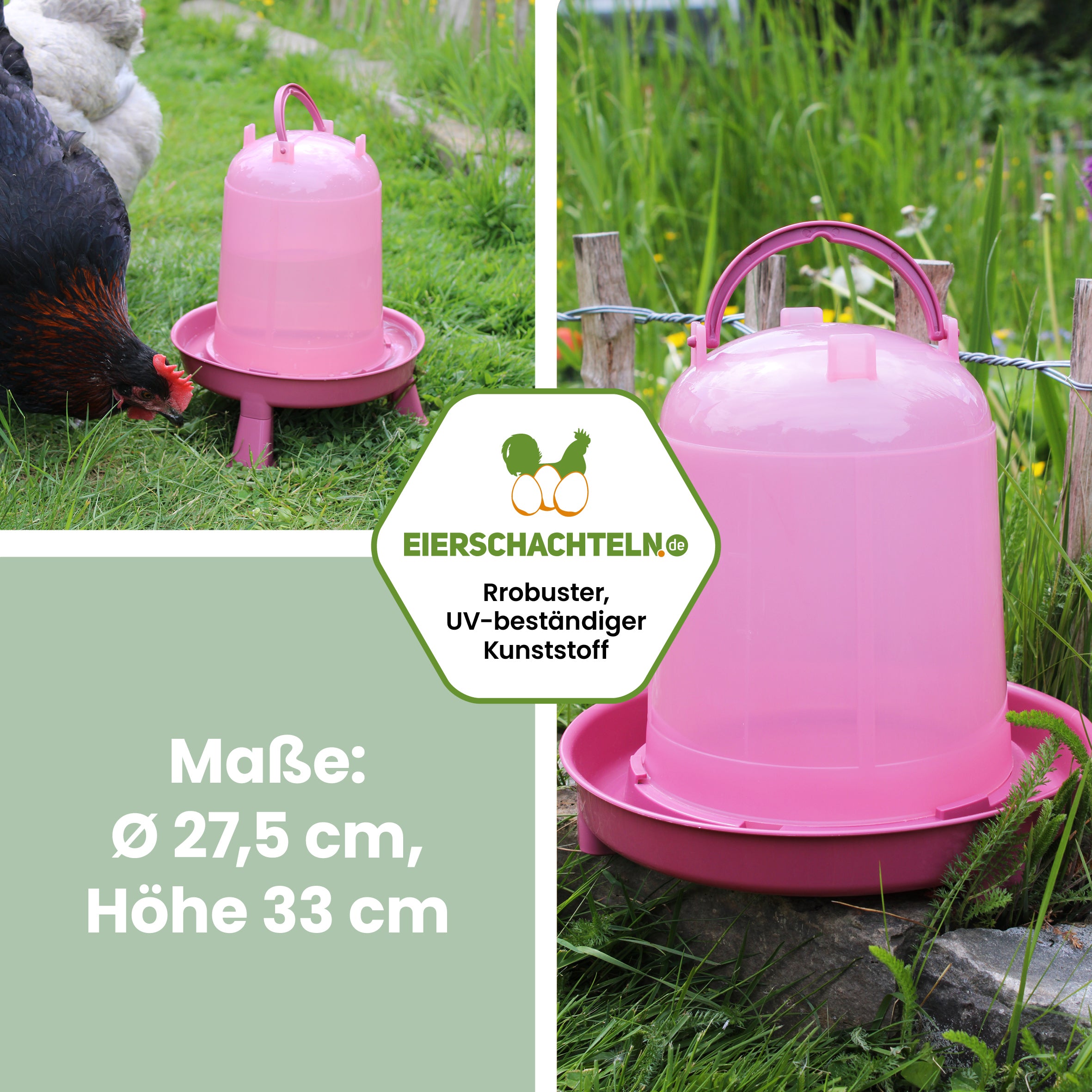 Geflügeltränke 3 Liter in Rosé "Maße: Ø 27,5 cm, Höhe 33 cm"