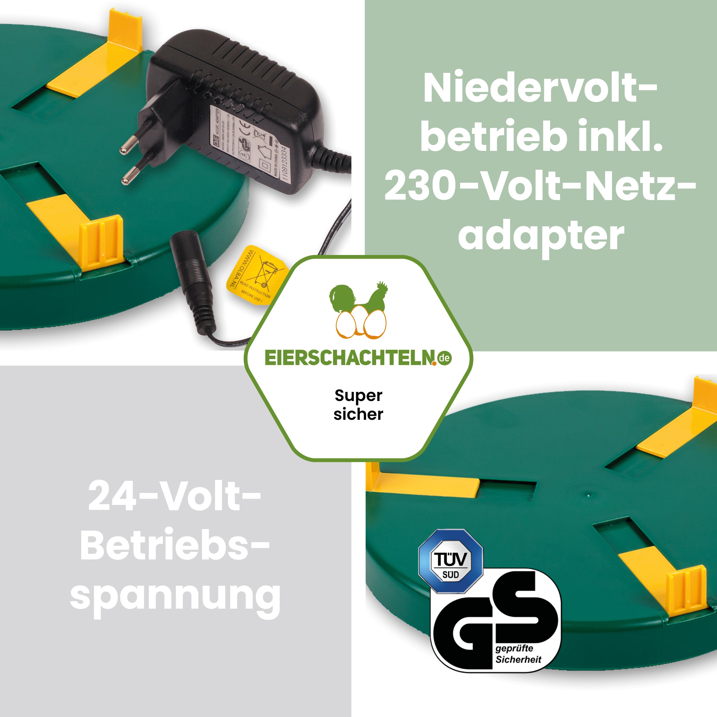 Tränkenwärmer mit Halterung, Niedervoltbetrieb "Niedervoltbetrieb inkl. 230-Volt-Netzadapter, 24-Volt-Betriebsspannung"