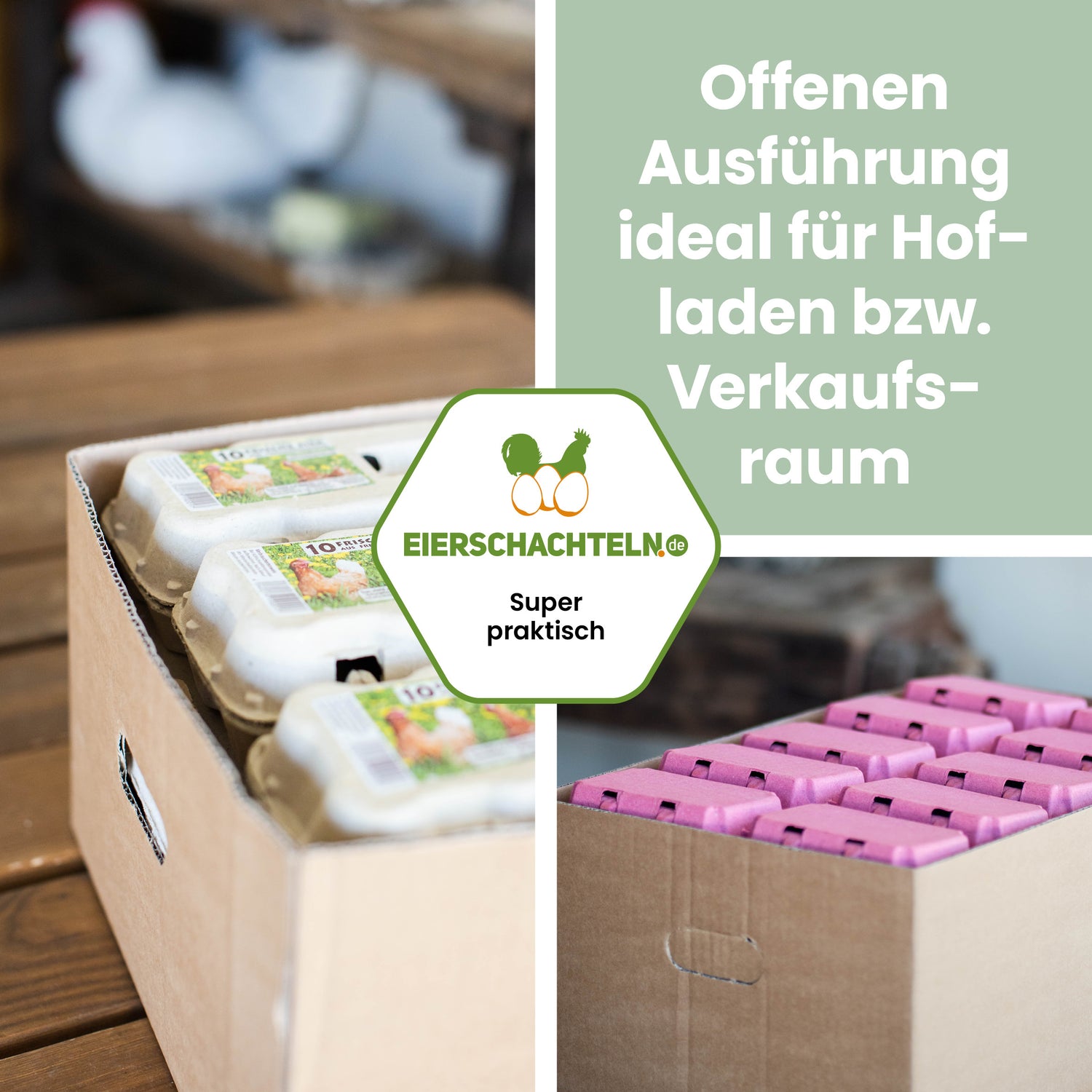 Eierkartons für 30 x 6 Eier oder 18  x 10 Eier offen 66 Stück