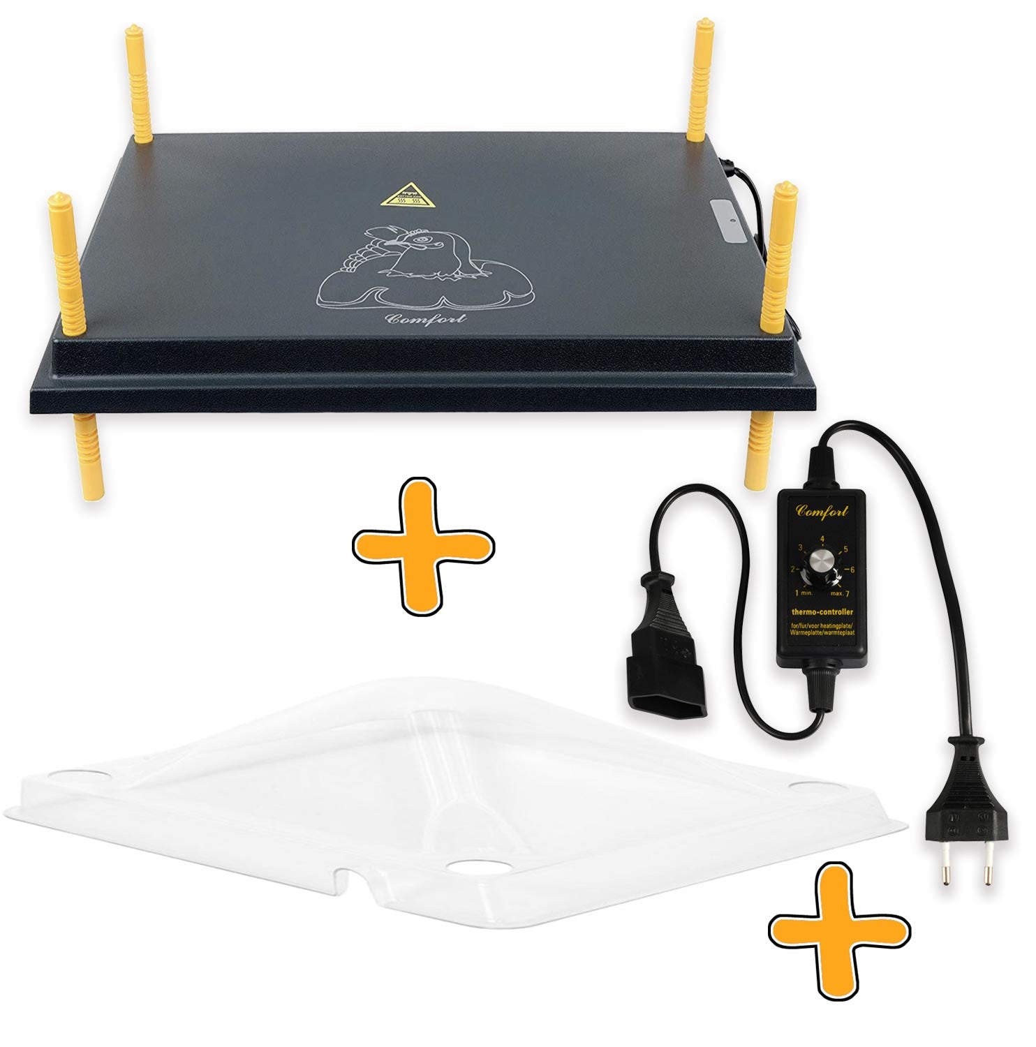 Kükenwärmeplatte 50 x 40 cm mit Schutzhaube und Dimmer