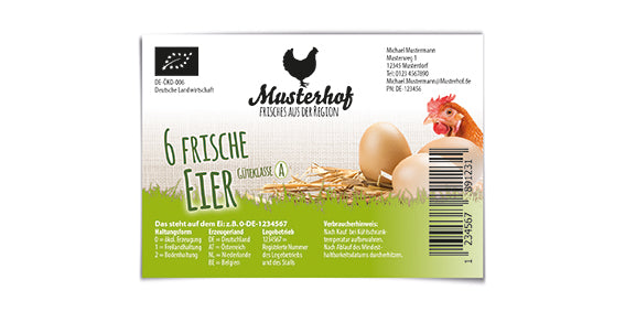 6er Thermoetiketten mit fertigem Eindruck – individuell, professionell