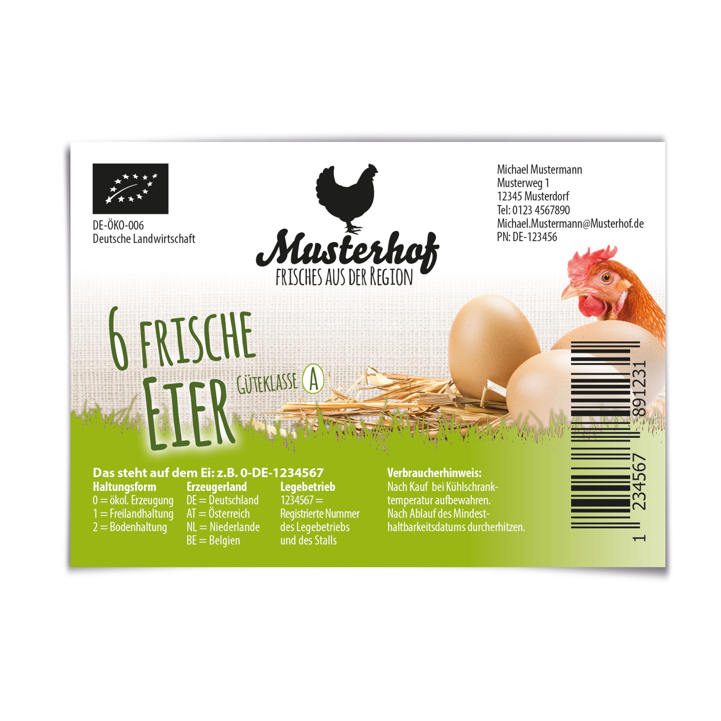 6er Thermoetiketten mit fertigem Eindruck – individuell, professionell