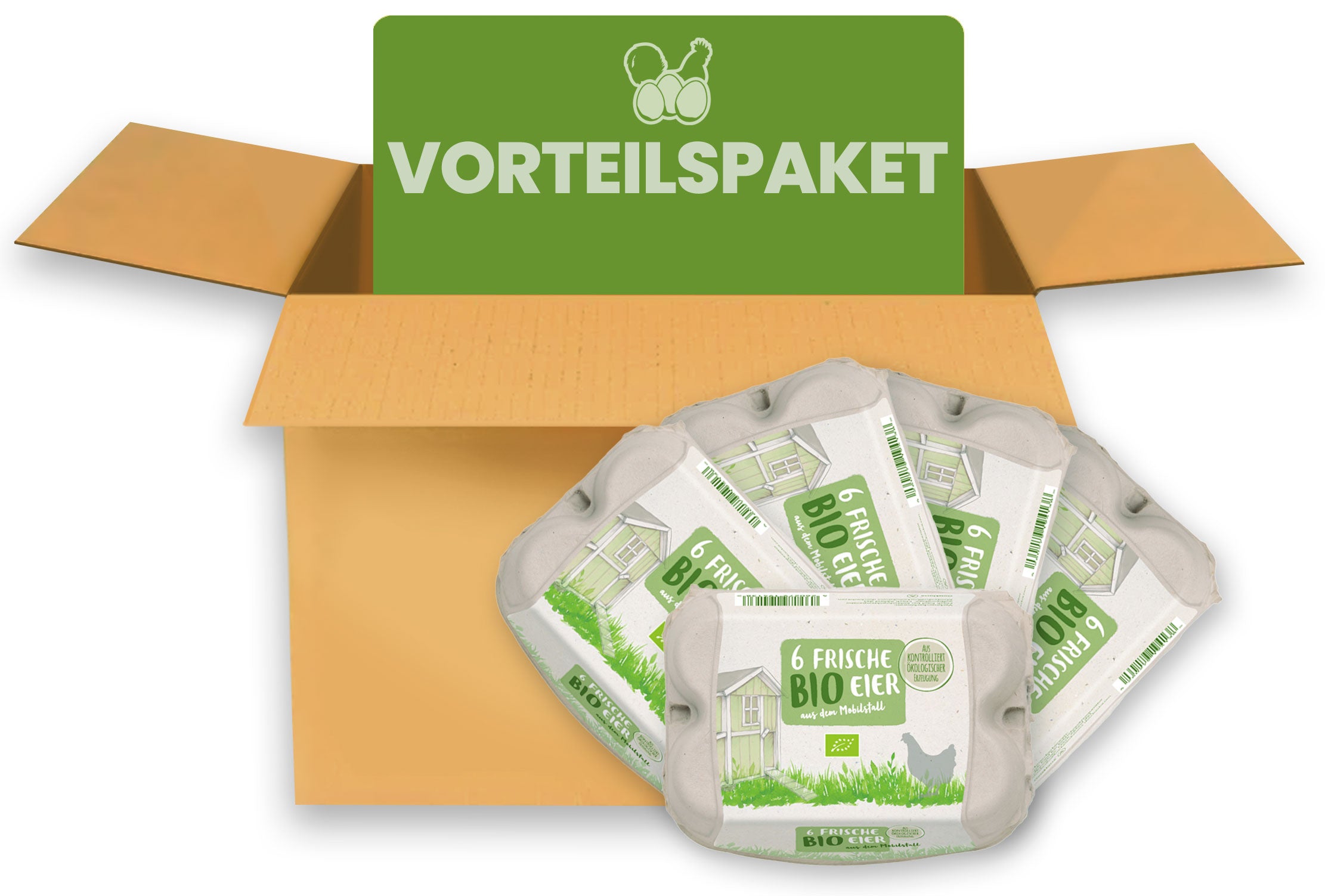 ComPac 6er Eierschachtel Bio-Mobilstall-Haltung 540 Stück Vorteilspaket