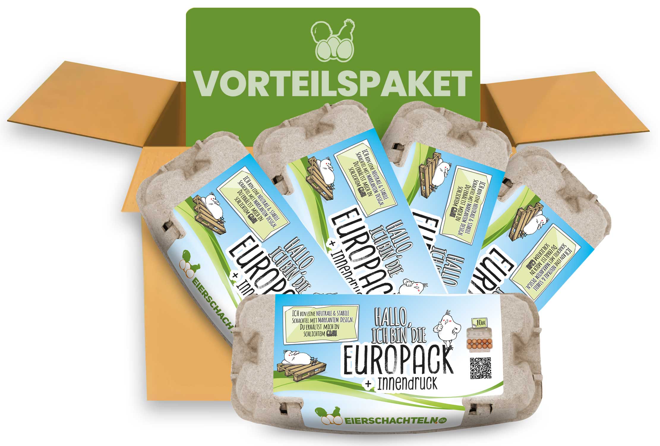 280 Stück 10er EuroPack mit eigenem Etikett + Innendruck , Vorteilspaket