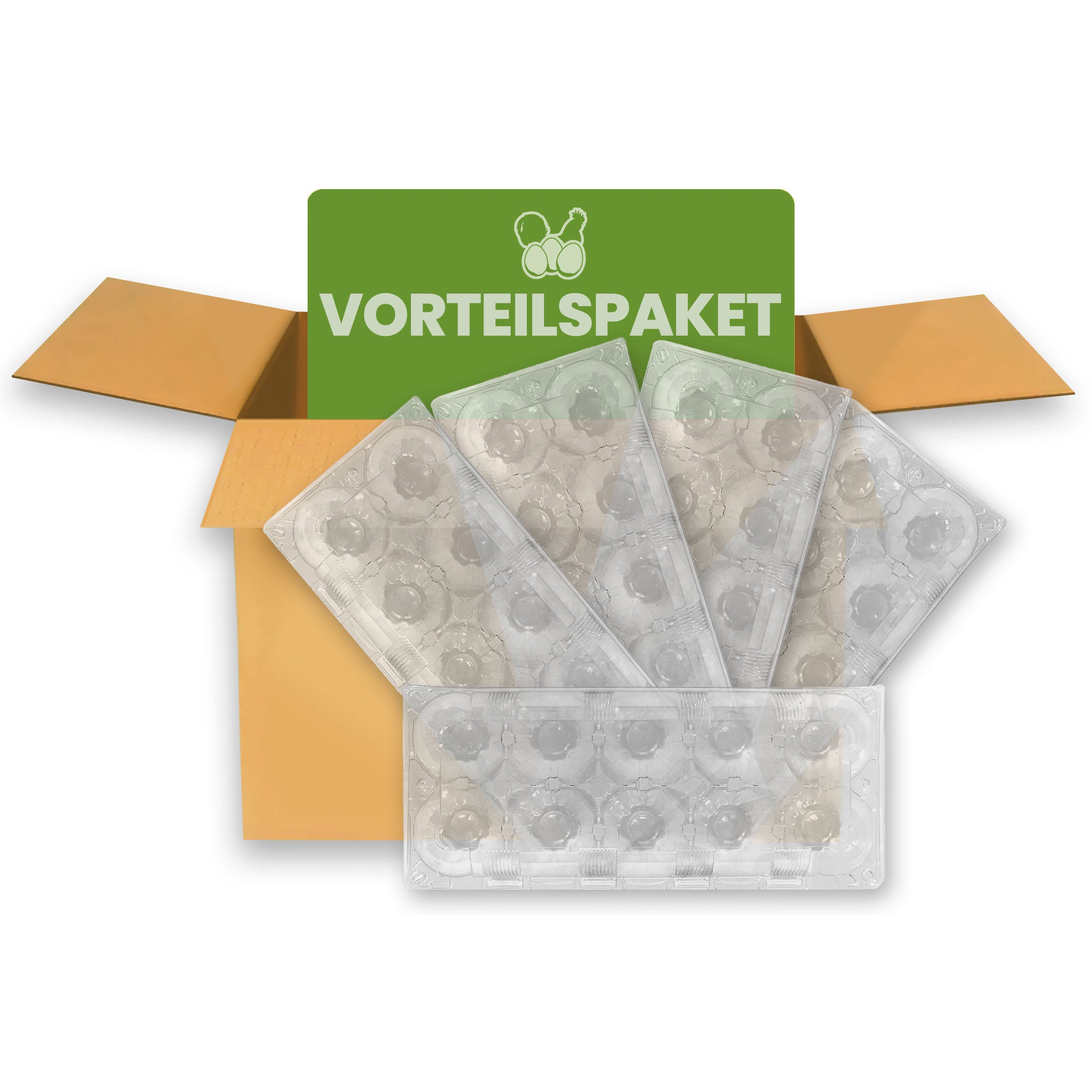 10er PET Eierverpackungen, transparent, im Vorteilspaket
