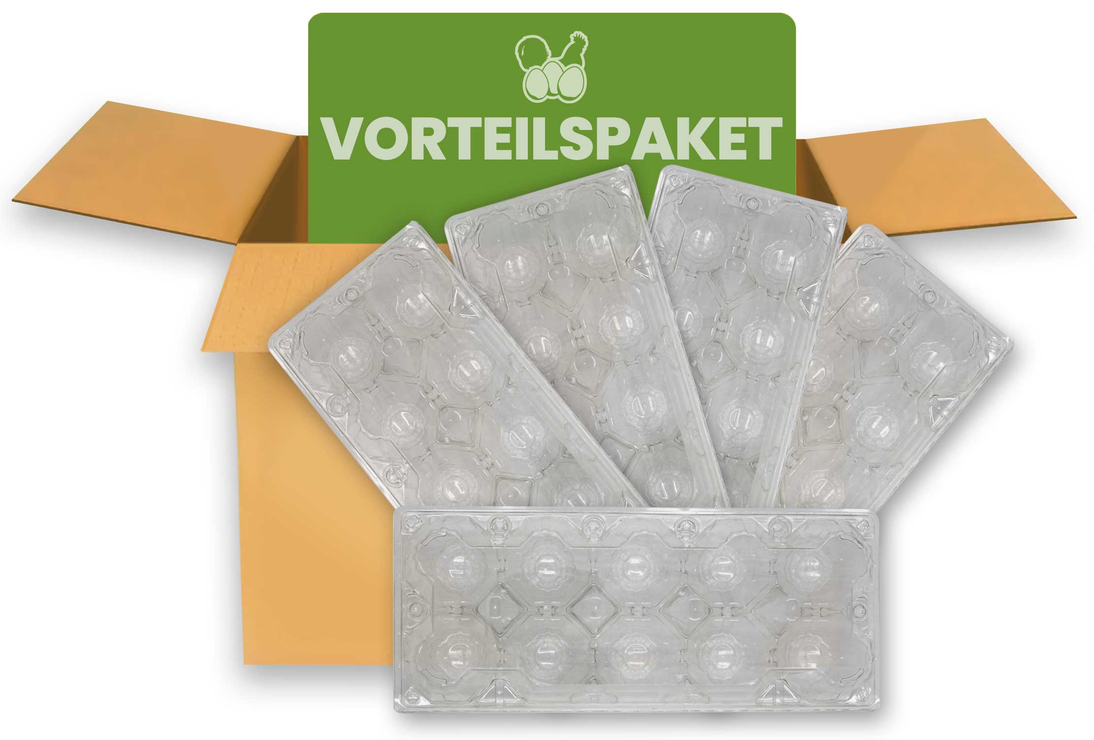 820 Stück 10er PET Eierschachteln, transparent