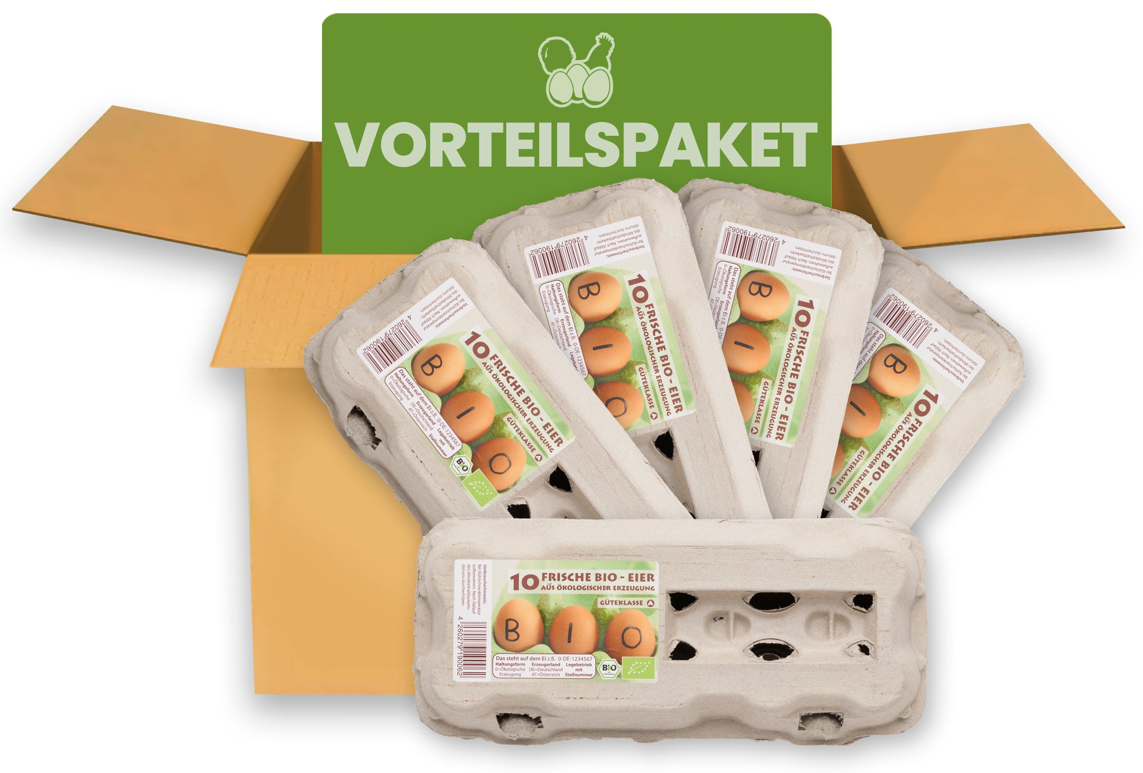 10er Eierschachteln TopView für BIO-Eier im Vorteilspaket
