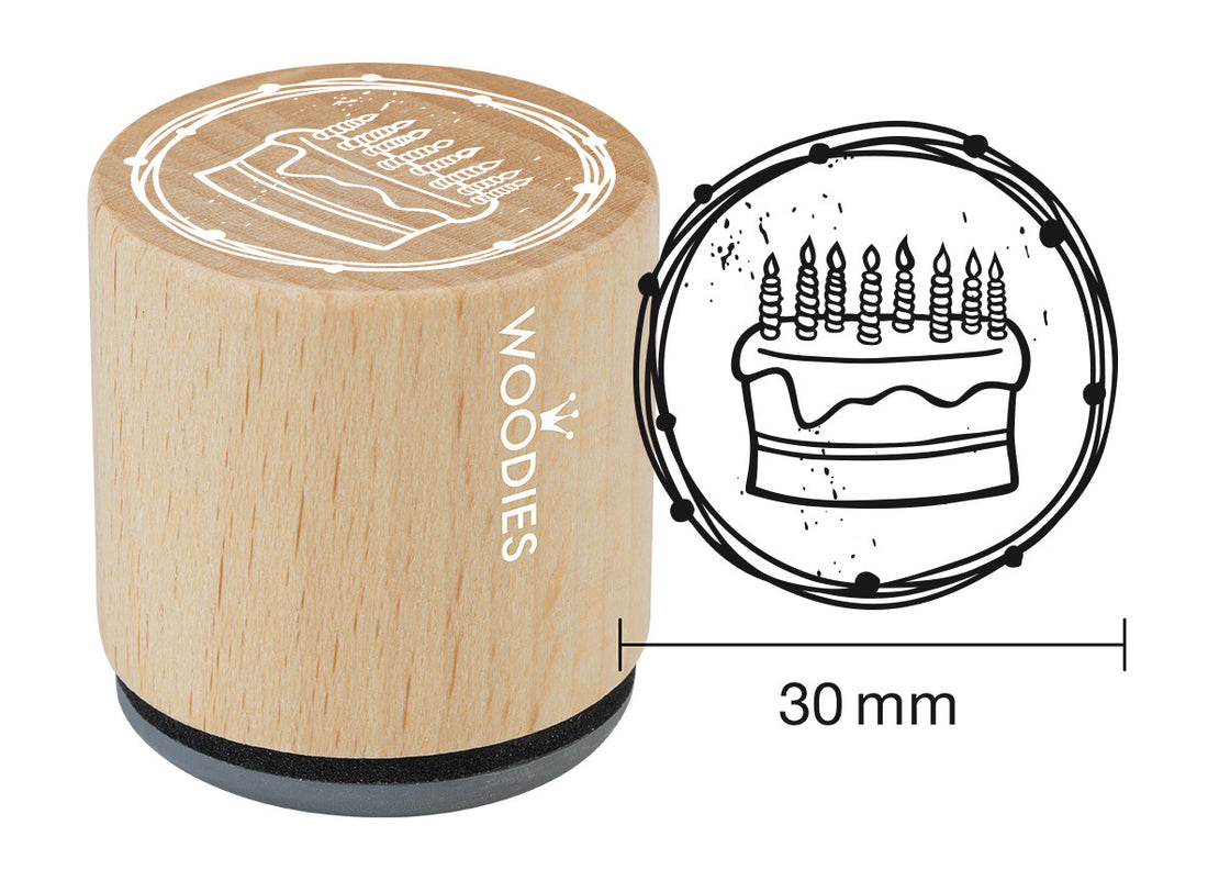 Woodie Stempel Durchmesser 3 cm „Torte“