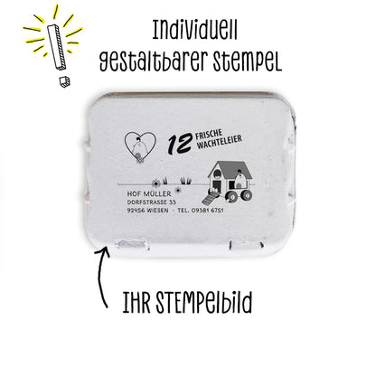 Stempel für Eierschachteln, 12er Wachteleierschachtel "individuell gestaltbarer Stempel, ihr Stempelbild"