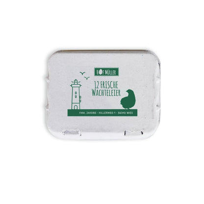Stempel für Eierschachteln, 12er Wachteleierschachtel, grün