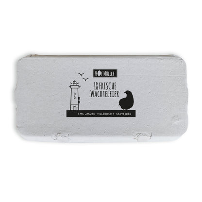 Stempel für Eierschachteln, 18er Wachteleierschachtel, schwarz
