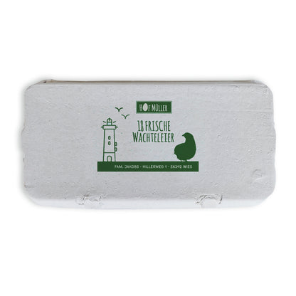 Stempel für Eierschachteln, 18er Wachteleierschachtel, grün
