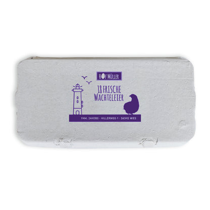 Stempel für Eierschachteln, 18er Wachteleierschachtel, violett
