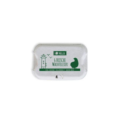 Stempel für Eierschachteln, 6er Wachteleierschachtel aus Pappe, grün