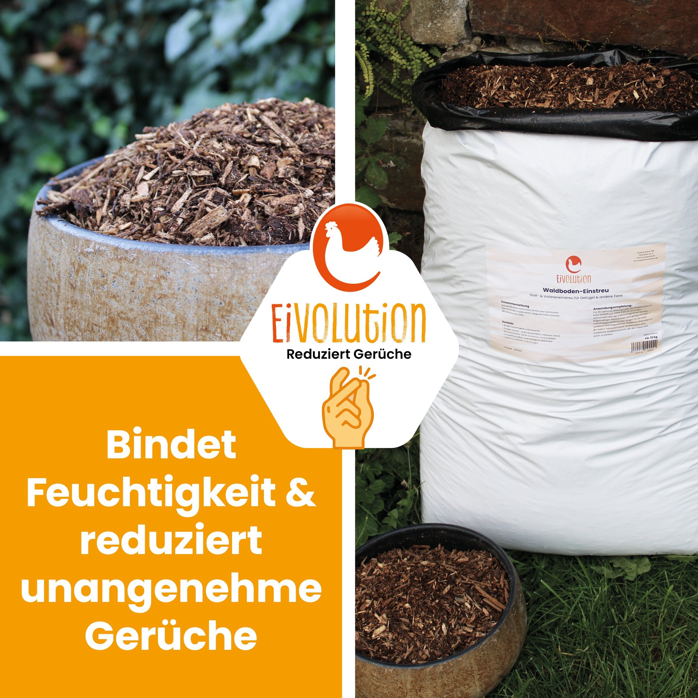 eivolution Waldbodeneinstreu "Bindet Feuchtigkeit &amp; reduziert unangenehme Gerüche"