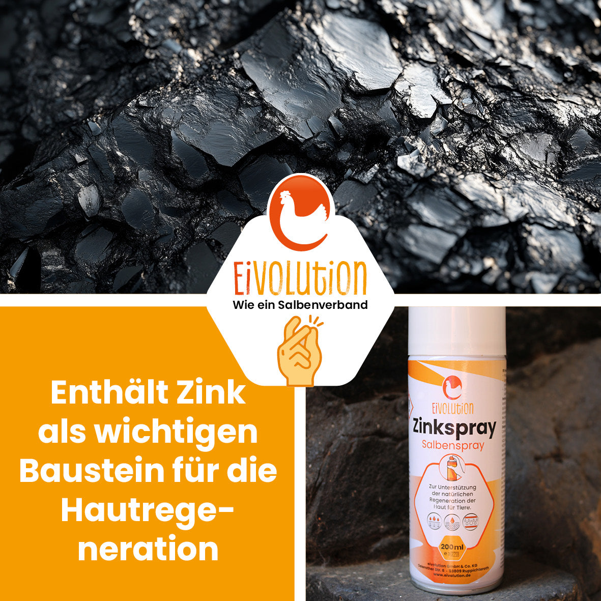 Zinkspray für Hühner u. a. Tiere "Enthält Zink als wichtigen Baustein für die Hautregeneration" 
