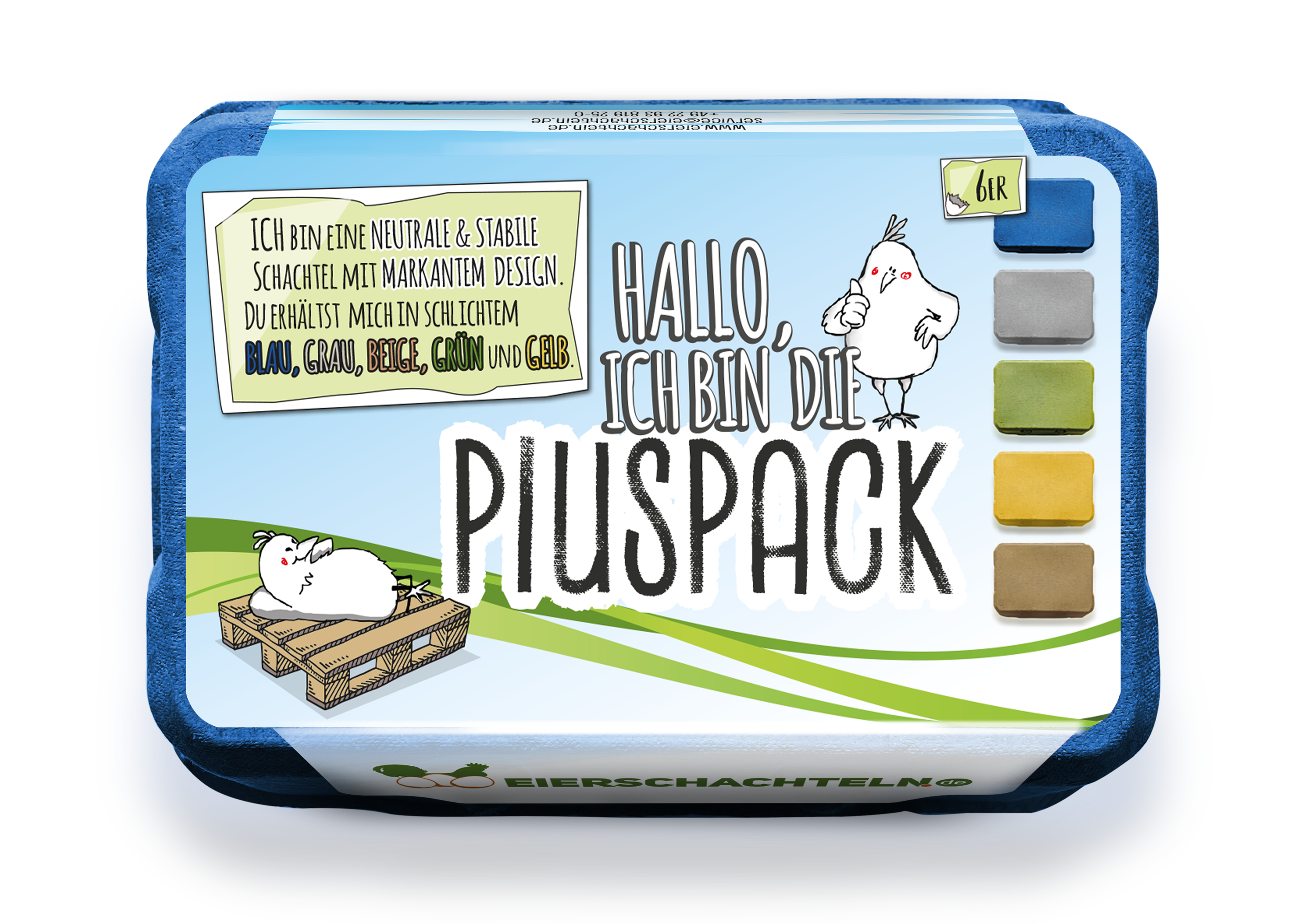  6er PlusPack mit eigenem Etikett, blau