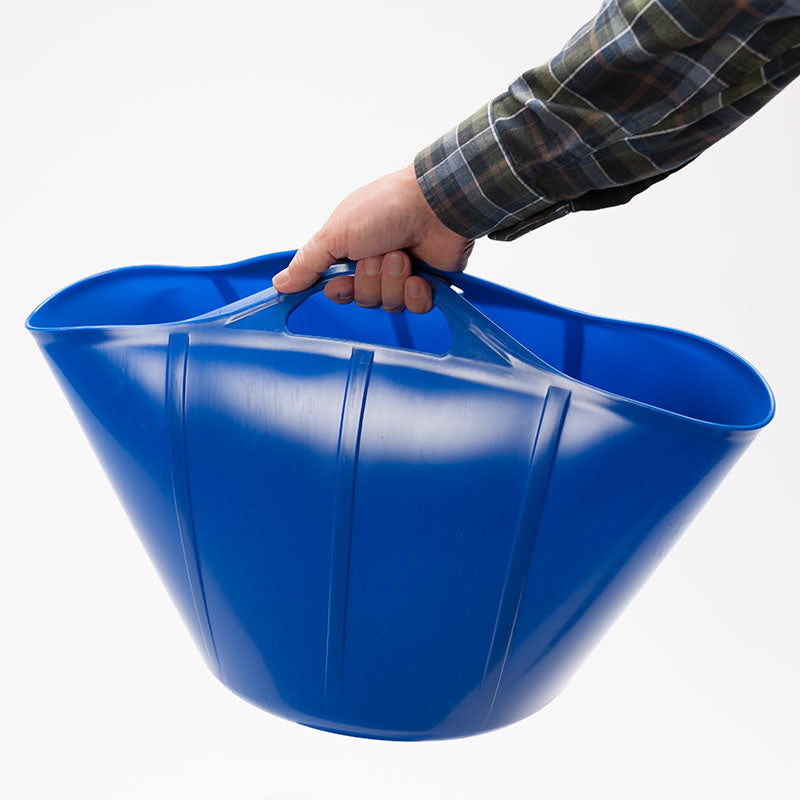 Flexi-Bottich, blau getragen