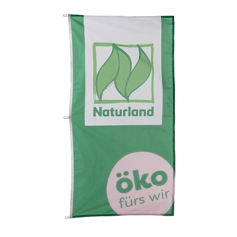 Fahne "Naturland" mit Druck "öko fürs wir" 100 x 200 cm