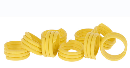 Bunte Spiralringe / Fußringe zur Kennzeichnung von Legehennen 100 Stück, gelb