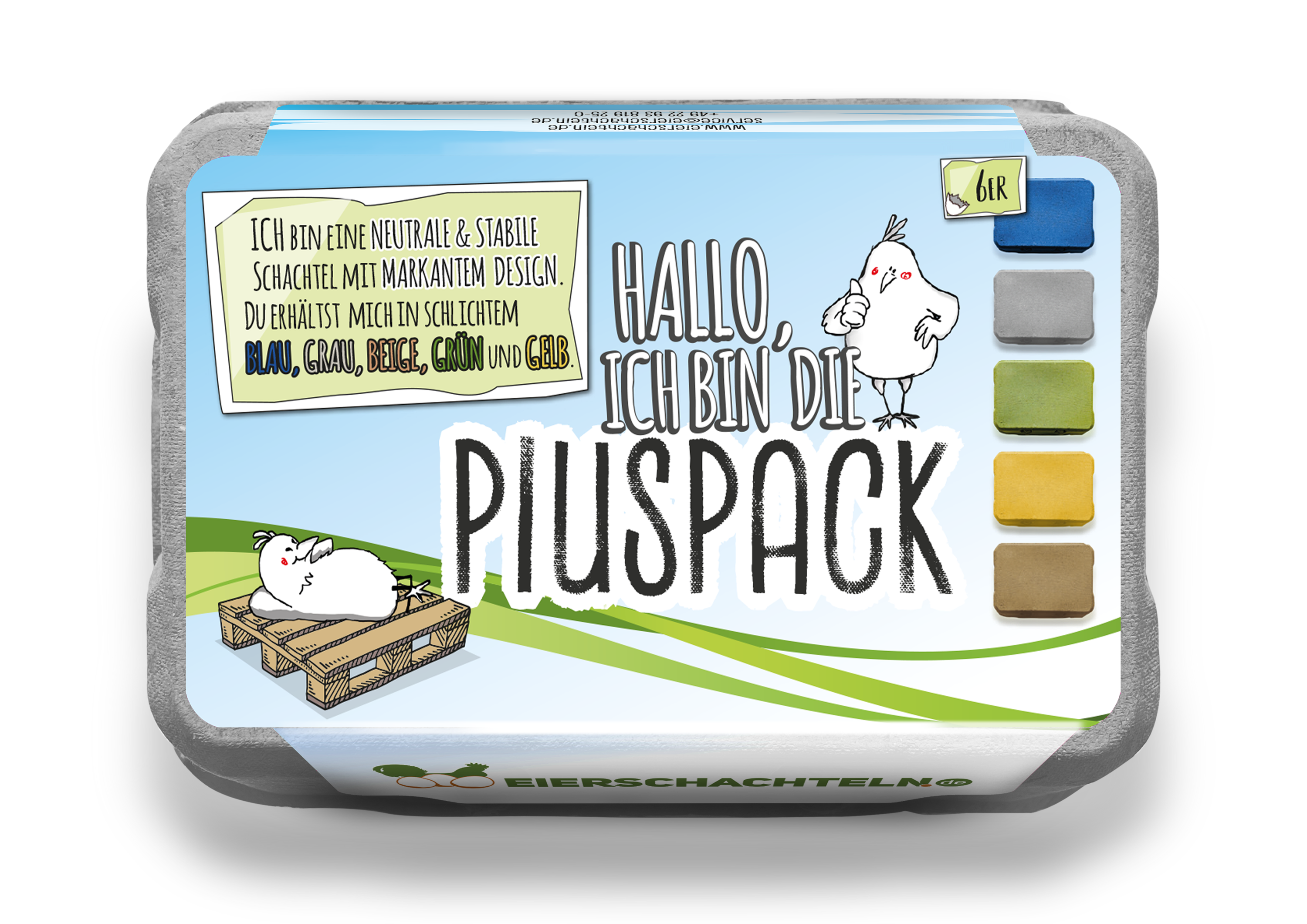  6er PlusPack mit eigenem Etikett, grau