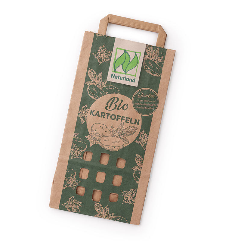 Kartoffel-Papiertragetasche "Naturland" 2 kg, Vorderseite