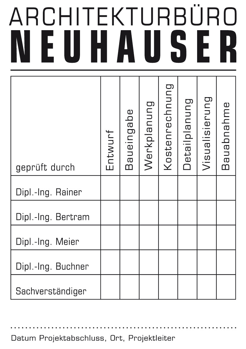 Bürostempel Modell 14 (98 x 69 mm), Stempelbeispiel
