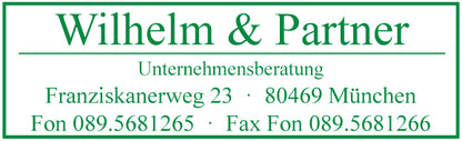 Bürostempel Modell 3 (49 x 15 mm), Beispielbild grün