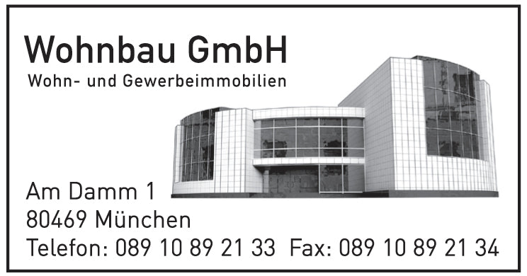 Bürostempel Modell 6 (63 x 33 mm), Beispiel schwarz